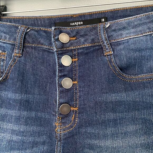 Harper button fly Cut Off Jean Shorts 28 - Picture 2 of 6